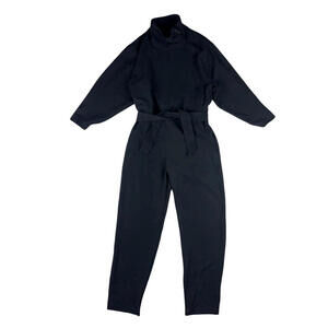 Emporio Armani Long Sleeve High Neck Belted Jumpsuit Black Size IT 36 | US 0